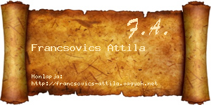 Francsovics Attila névjegykártya